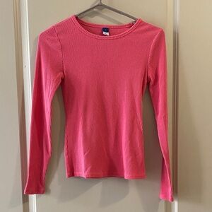 Old Navy Pink Ribbed Long Sleeve Top